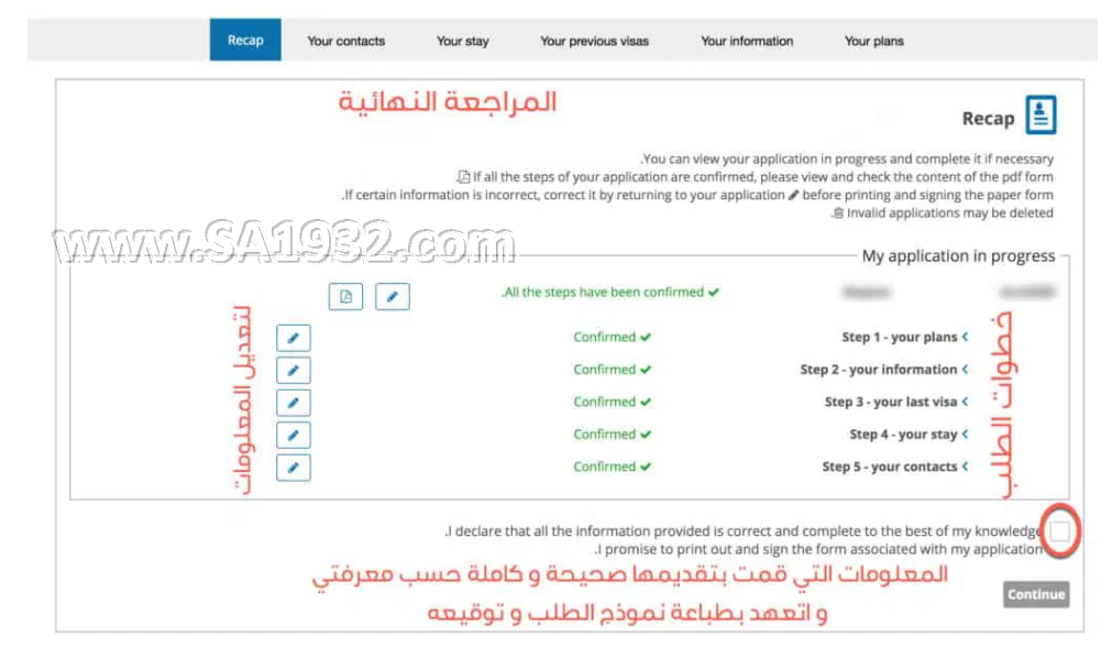 الخطوات النهائية في تعبئة نموذج شنغن فرنسا