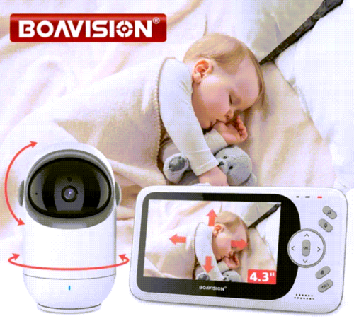 4.3 Inch Video Baby Monitor With Pan Tilt Camera 2.4G