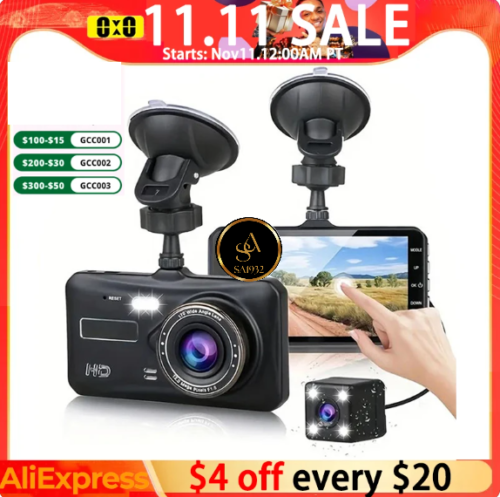 Dash Cam Front and Rear Camera CAR DVR Car Video Recorder Vehicle Black Box FULL HD 1080P Night Vision Driver Recorder