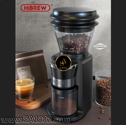 HiBREW Automatic Burr Mill Electric Coffee Grinder with 34 Gears for Espresso American Coffee Pour Over Visual Bean Storage G3