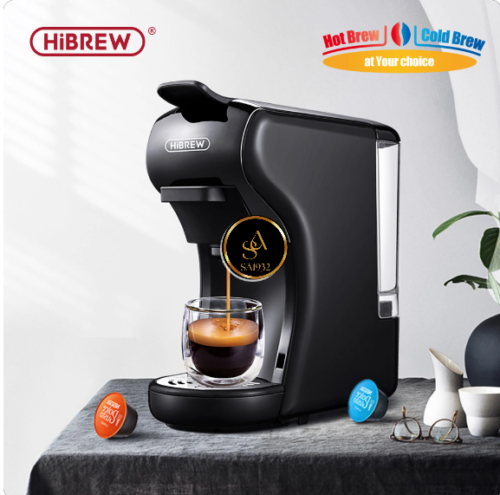 HiBREW Coffee Machine 19 Bar 4in1 Hot & Cold Multiple Capsule Espresso Cafetera Pod Coffee Maker Dolce Milk Nexpresso Powder H1A