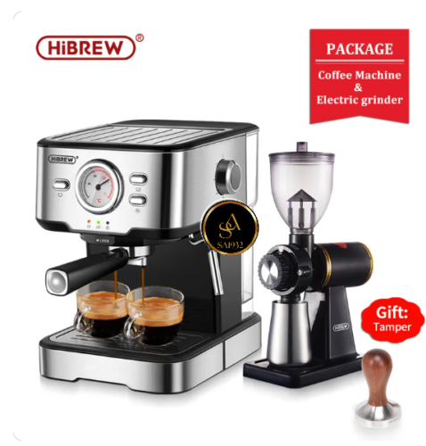 HiBREW Coffee Machine Cafetera 20 Bar Espresso inox Semi Automatic Expresso Cappuccino Hot Water Steam Temperature Display H5