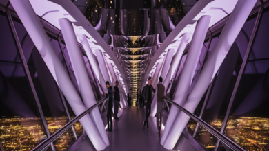 جسر برج المملكة المعلق Sky Bridge at Kingdom Center