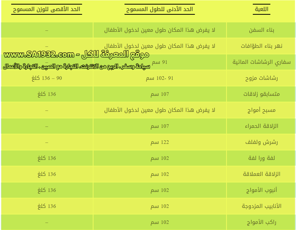 قائمة العاب ليغو لاند دبي