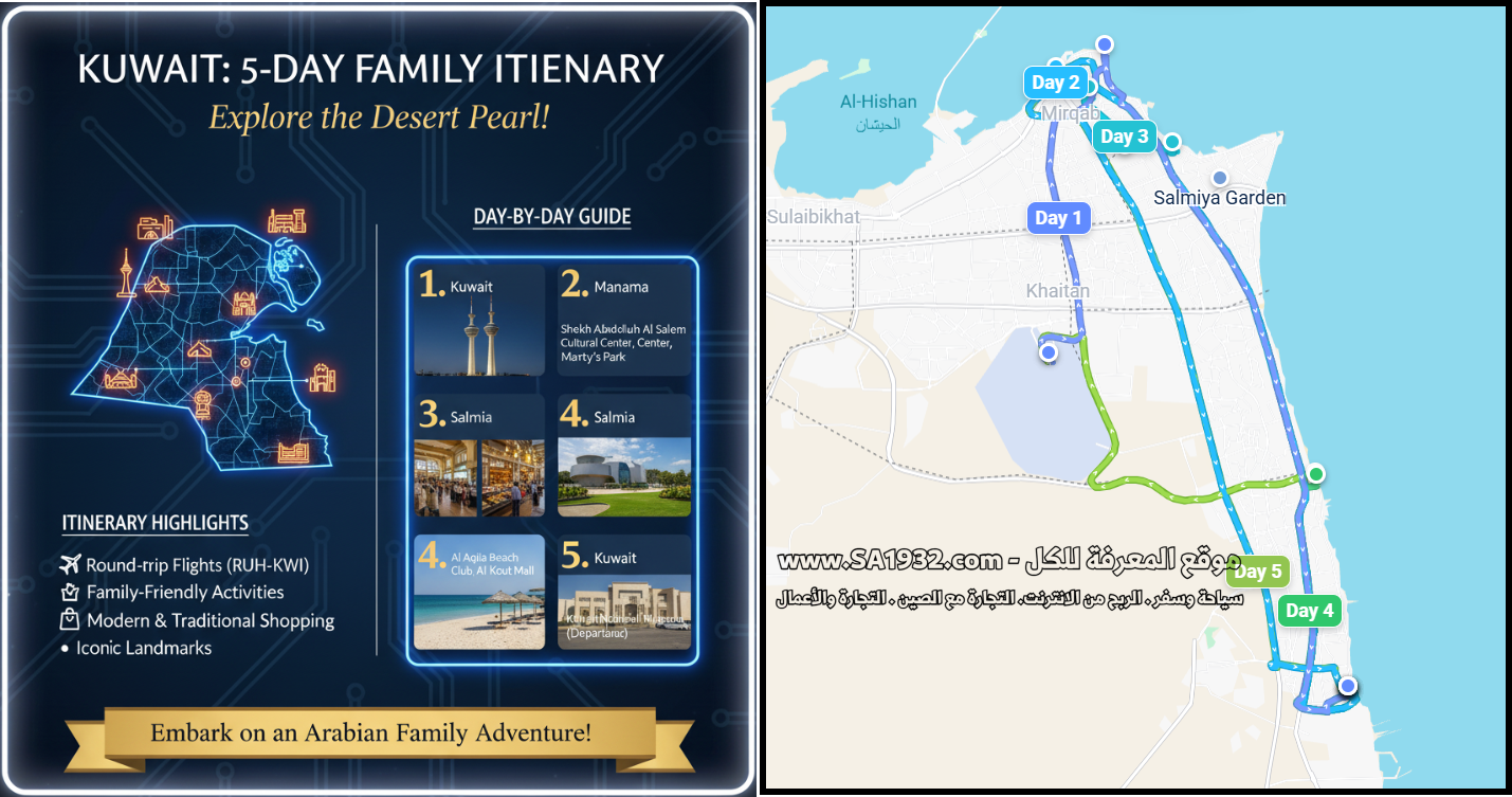 السياحة في الكويت 2025، الدينار الكويتي، مدينة الكويت، أرخص رحلات للكويت، الأڤنيوز مول، أبراج الكويت، سوق المباركية