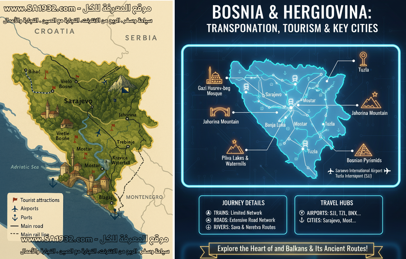 هل تحلم بزيارة البوسنة والهرسك (Bosnia and Herzegovina)، أرض الجبال الخضراء، الأنهار الزرقاء الصافية والتاريخ الغني؟ هذا هو دليلك المتكامل